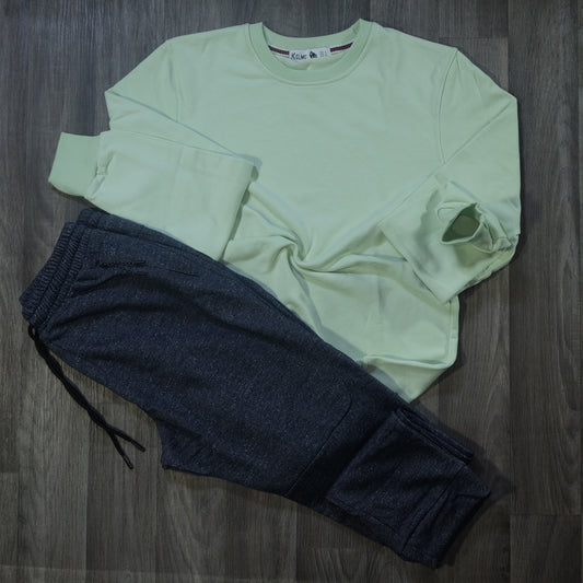 Ensemble Jogging Beska Bleu Chine + Sweat Vert eau