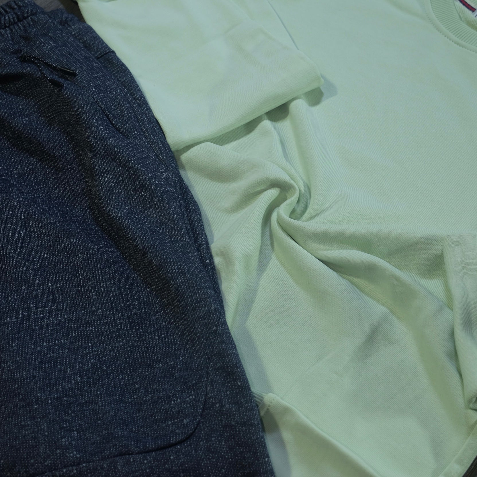 Ensemble Jogging  Beska Bleu Chine + Sweat Vert eau