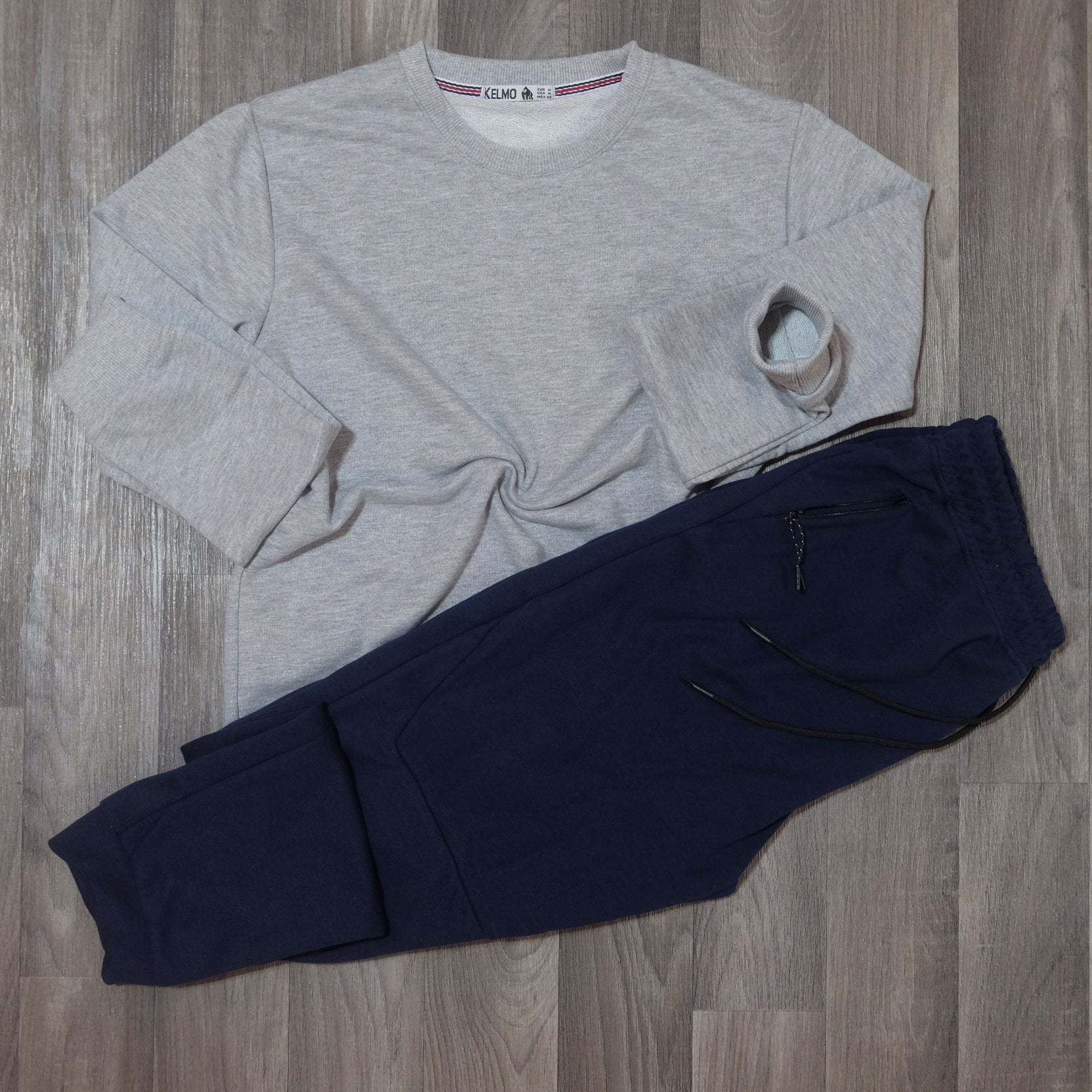 Ensemble Jogging  Beska Bleu Marine + Sweat Gris Chine Clair