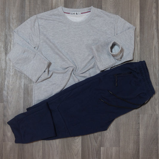 Ensemble Jogging Beska Bleu Marine + Sweat Gris Chine Clair