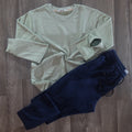 Ensemble Jogging  Beska Bleu Marine + Sweat Vert Nik