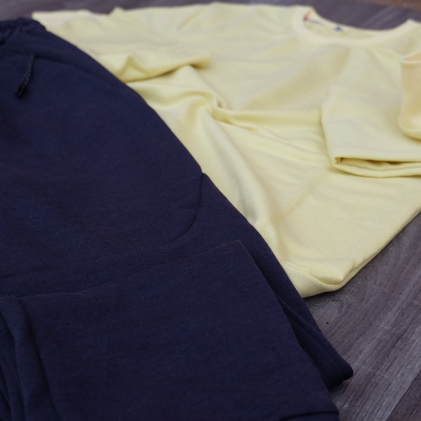 Ensemble Jogging  Beska Bleu Marine + Sweat jaune poussin