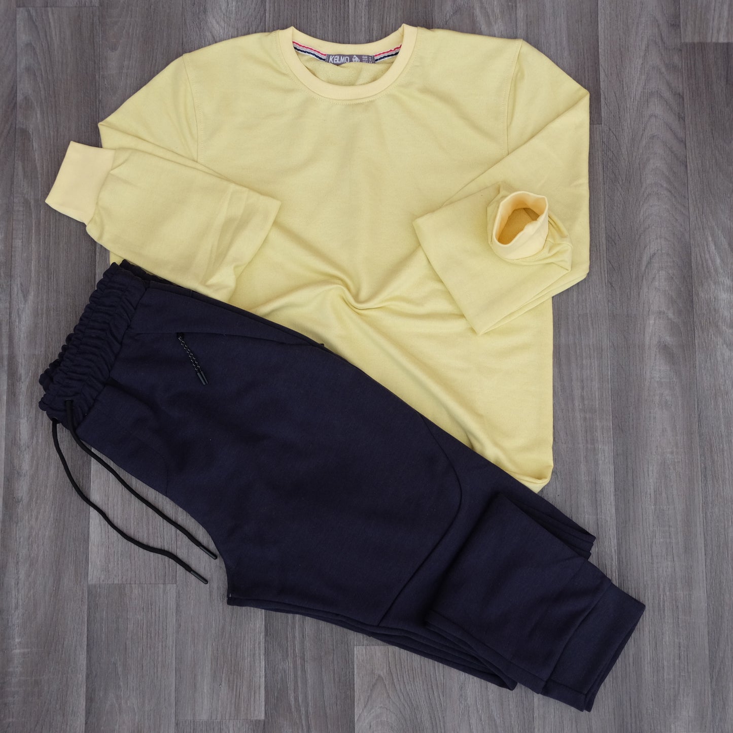 Ensemble Jogging  Beska Bleu Marine + Sweat jaune poussin