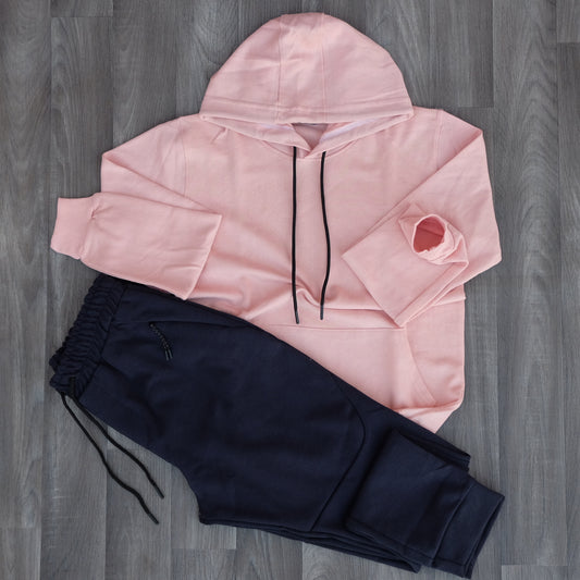Ensemble Jogging Beska Bleu marine + Capuche Cotton Saumon
