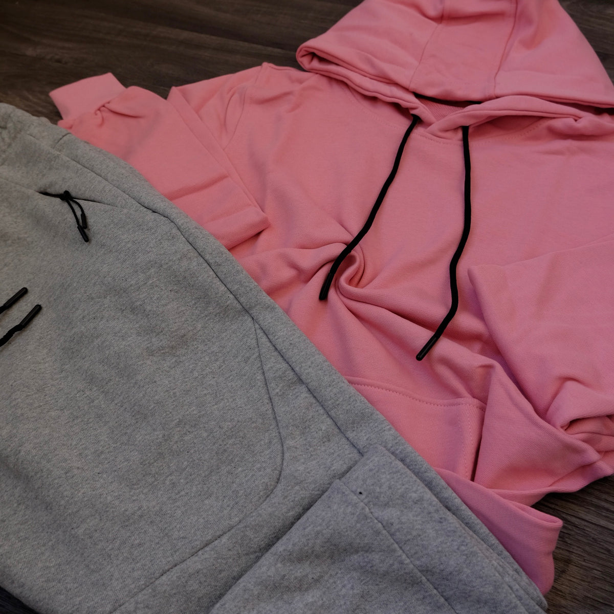 Ensemble Jogging  Beska Gris Chine Clair + Capuche Cotton Rose