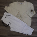 Ensemble Jogging  Beska Gris Chine Clair + Sweat Beige