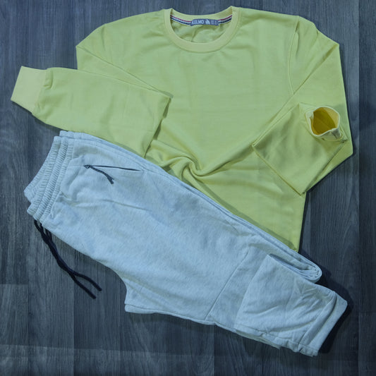 Ensemble Jogging Beska Gris Chine Clair + Sweat Juane Poussin