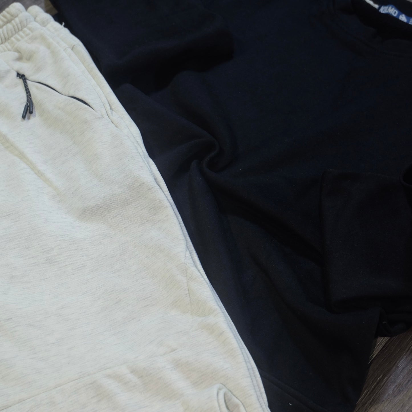 Ensemble Jogging  Beska Gris Chine Clair + Sweat Noir