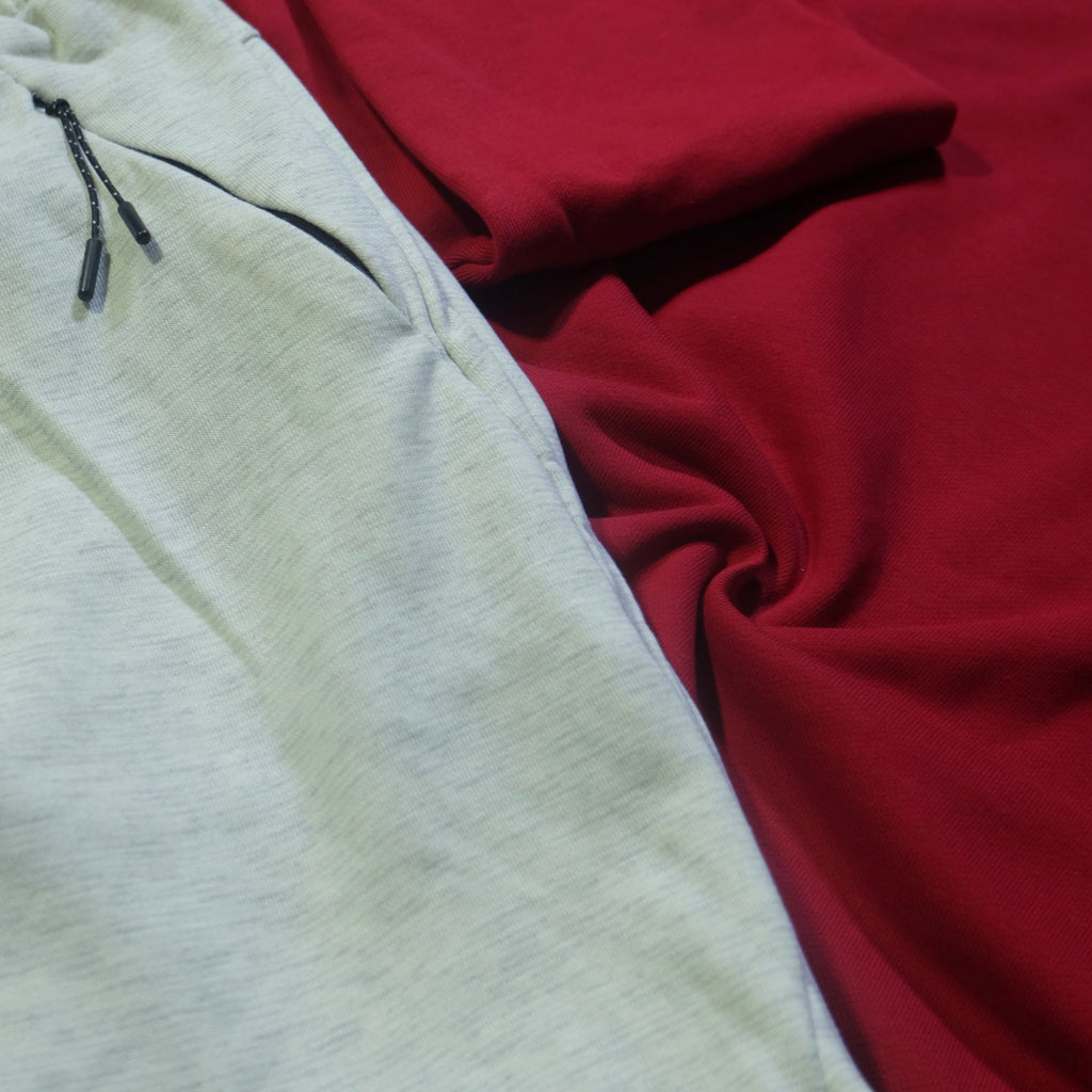 Ensemble Jogging  Beska Gris Chine Clair + Sweat Rouge