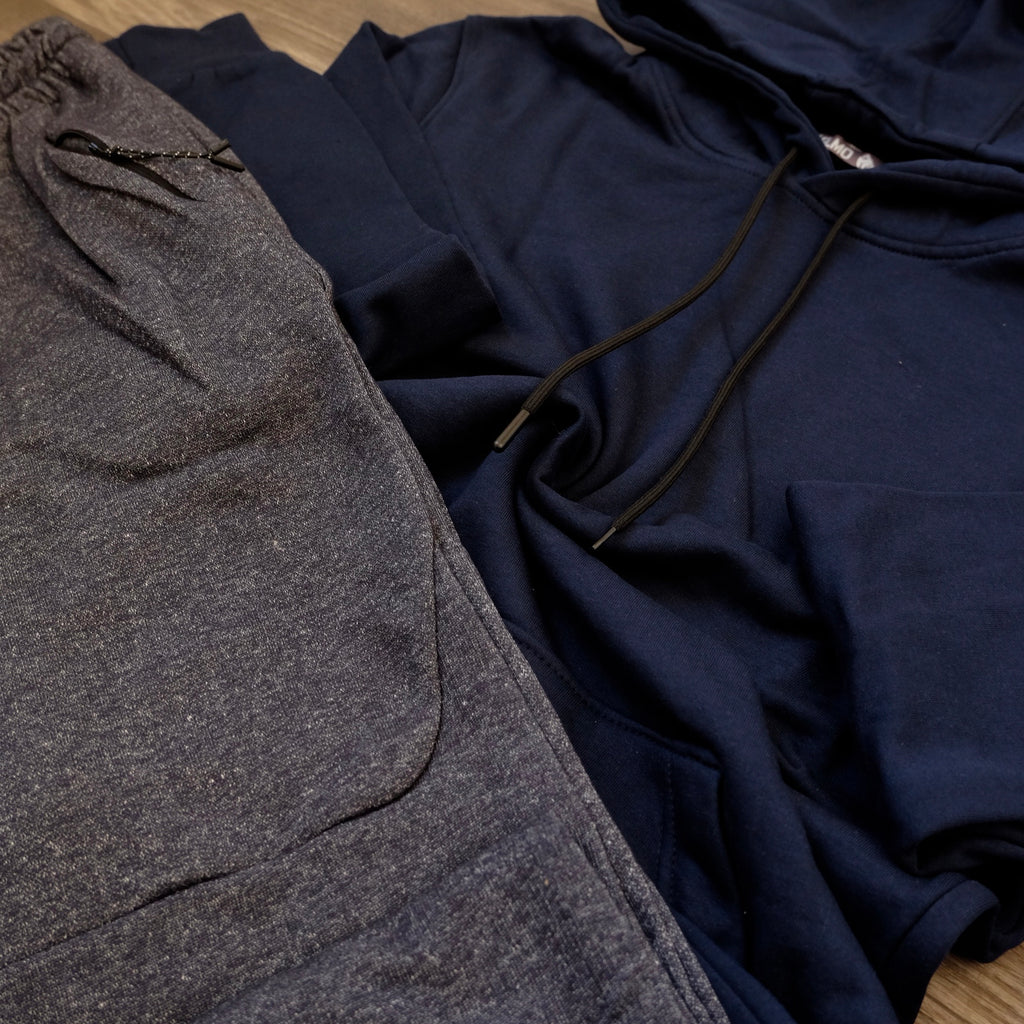 Ensemble Jogging  Beska Bleu Chine + Capuche Cotton Bleu Marine