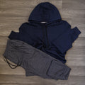 Ensemble Jogging  Beska Bleu Chine + Capuche Cotton Bleu Marine