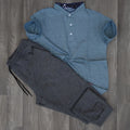 Ensemble Jogging Beska Gris Chine Fonce + Polo mao Vert Chine