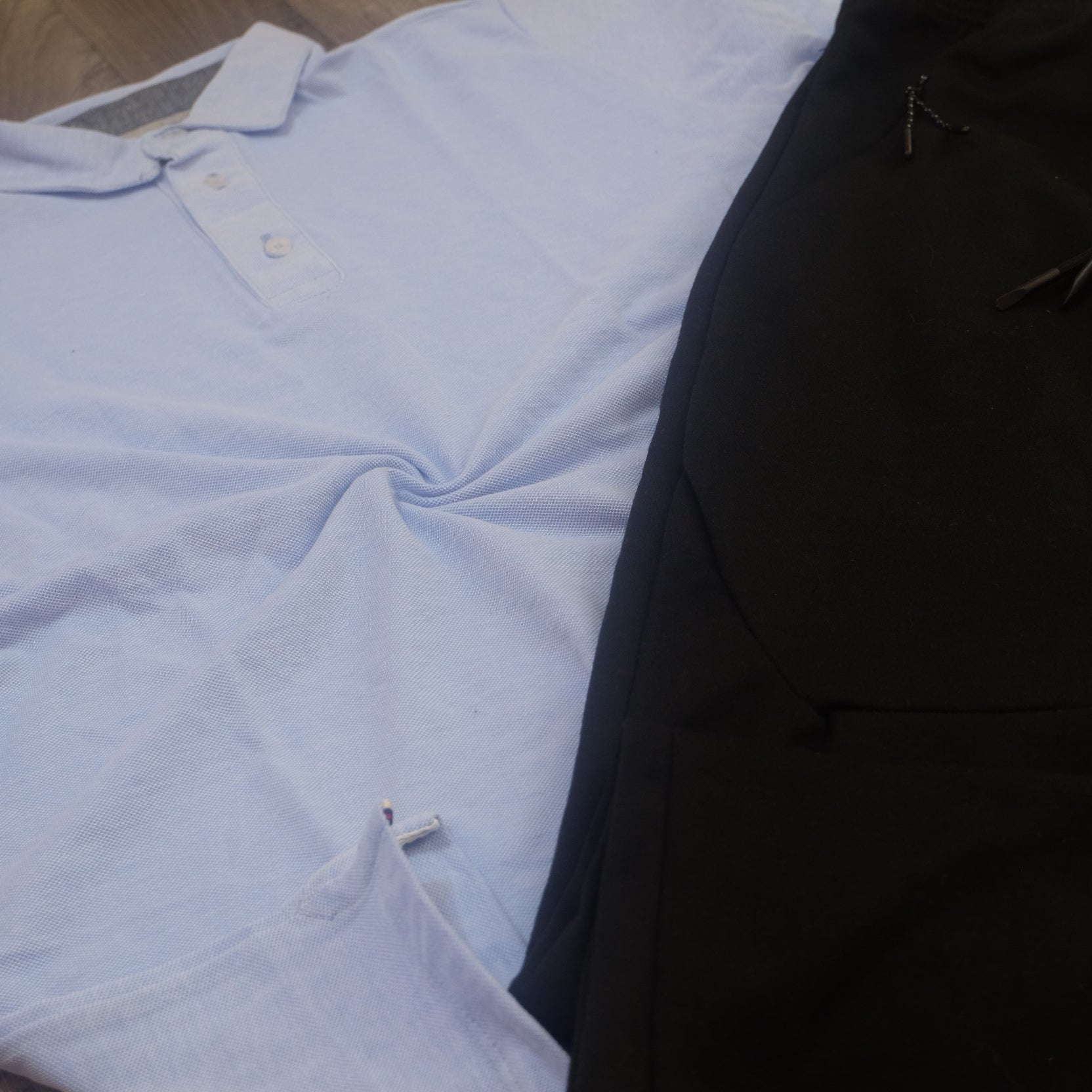 Ensemble Jogging Beska Noir + Polo Ciel Chine