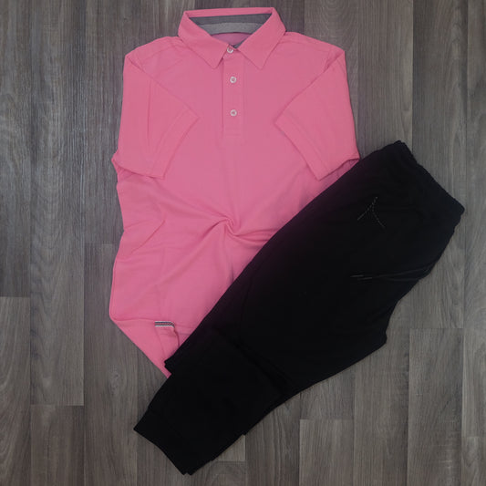 Ensemble Jogging Beska Noir + Polo Rose Clair