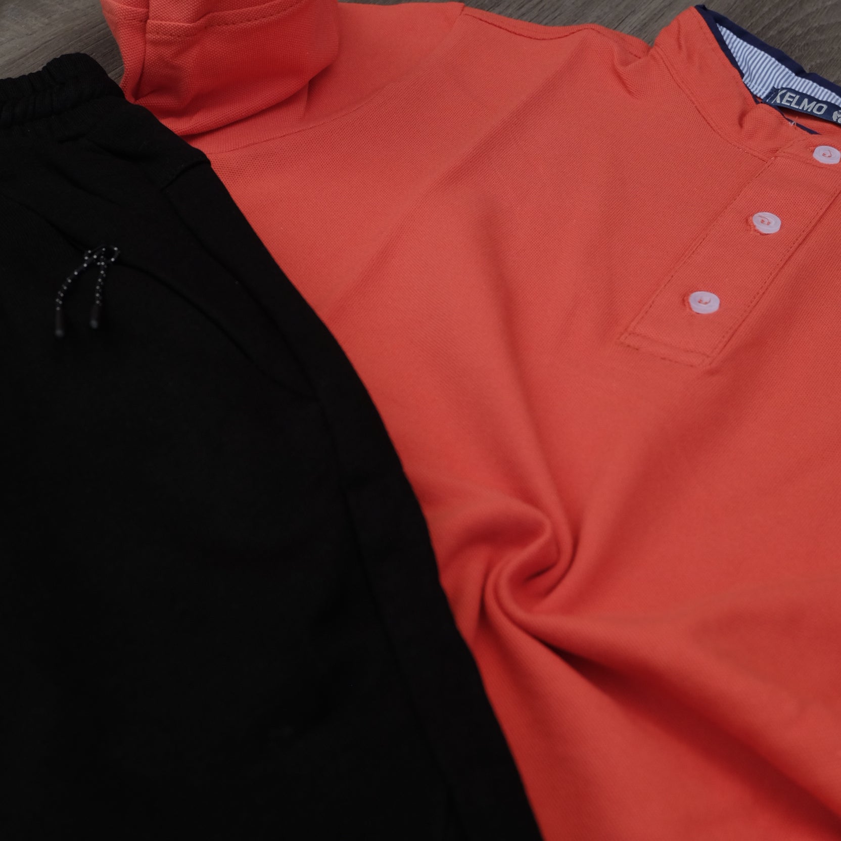 Ensemble Jogging Beska Noir + Polo mao Rouge