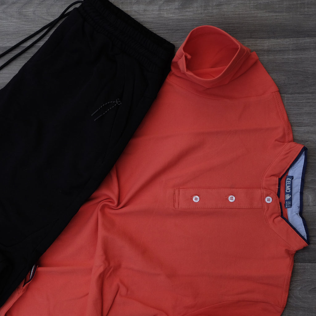 Ensemble Jogging Beska Noir + Polo mao Rouge