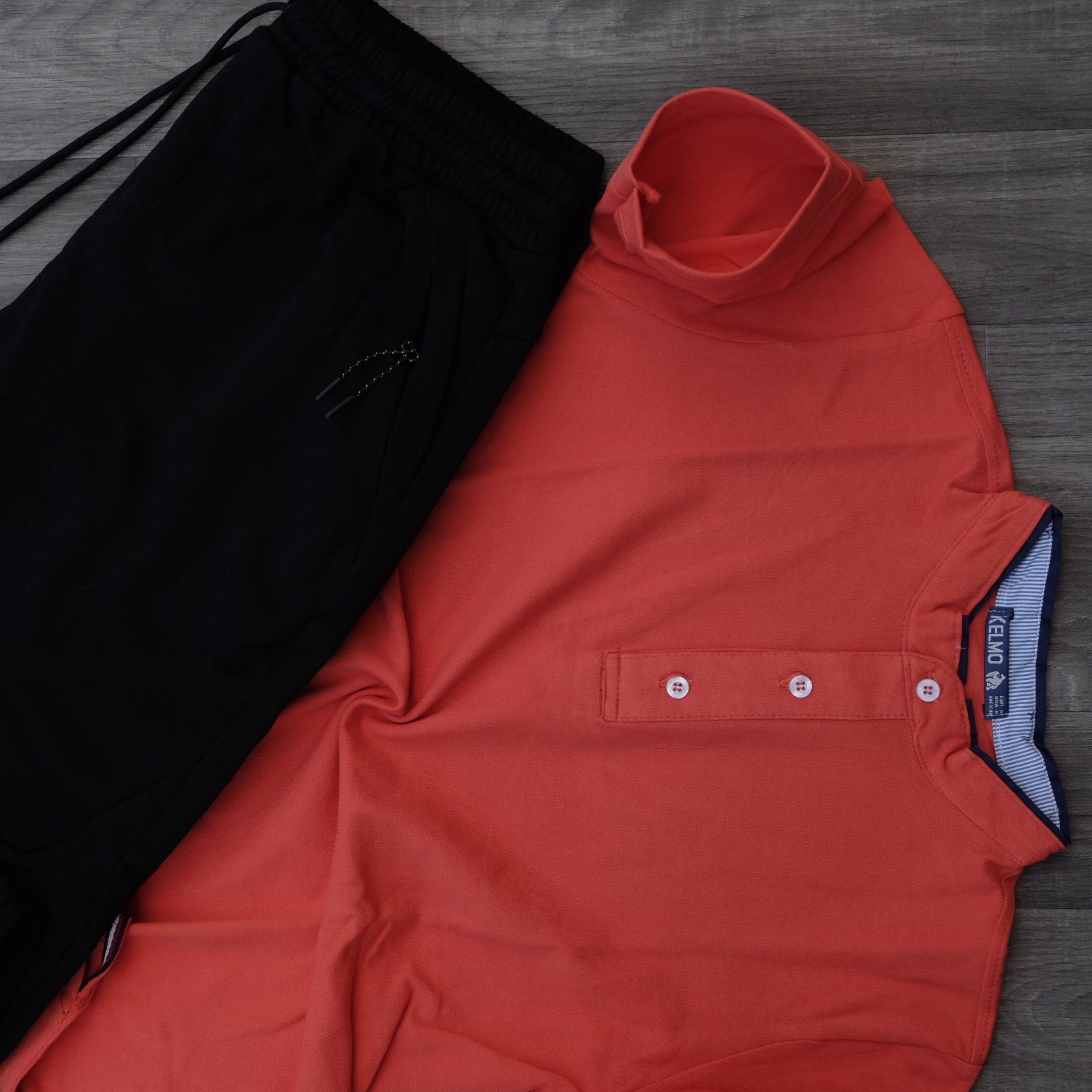 Ensemble Jogging Beska Noir + Polo mao Rouge