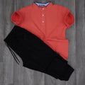 Ensemble Jogging Beska Noir + Polo mao Rouge