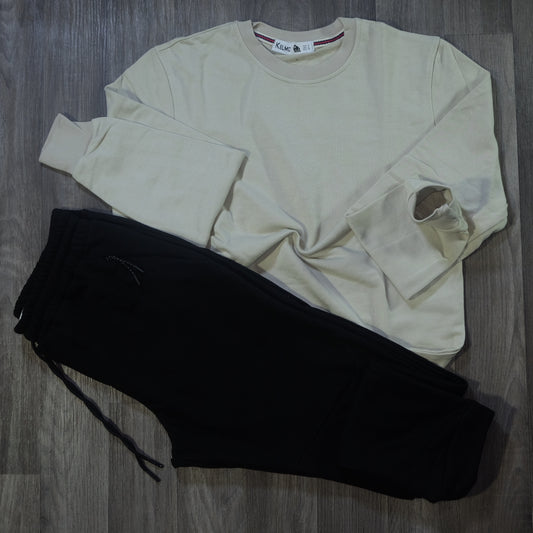 Ensemble Jogging Beska Noir + Sweat Beige