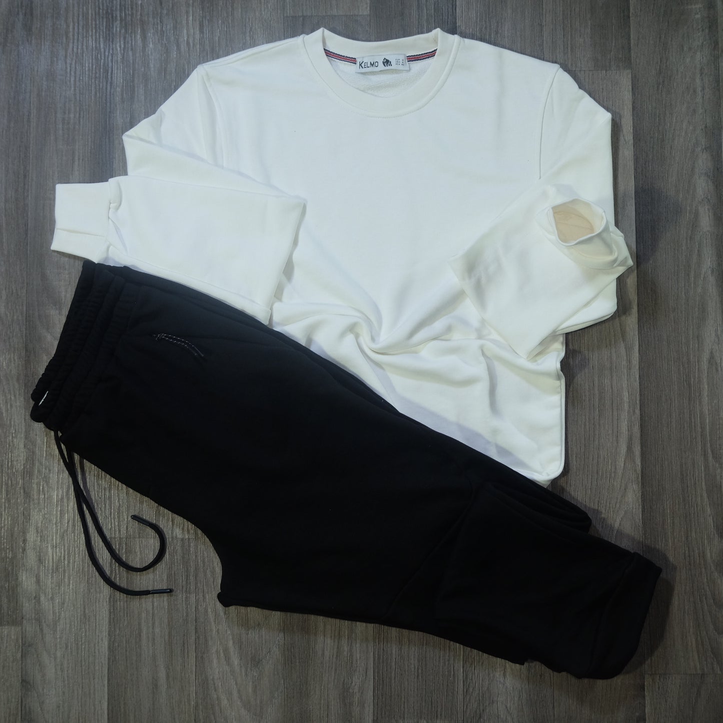 Ensemble Jogging  Beska Noir + Sweat Blanc