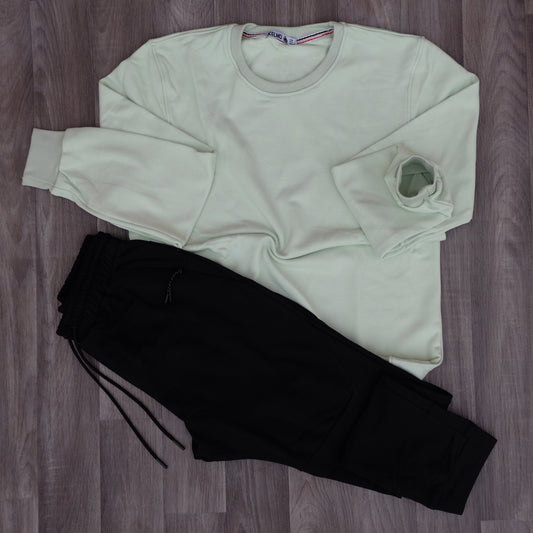 Ensemble Jogging  Beska Noir + Sweat Vert Nil