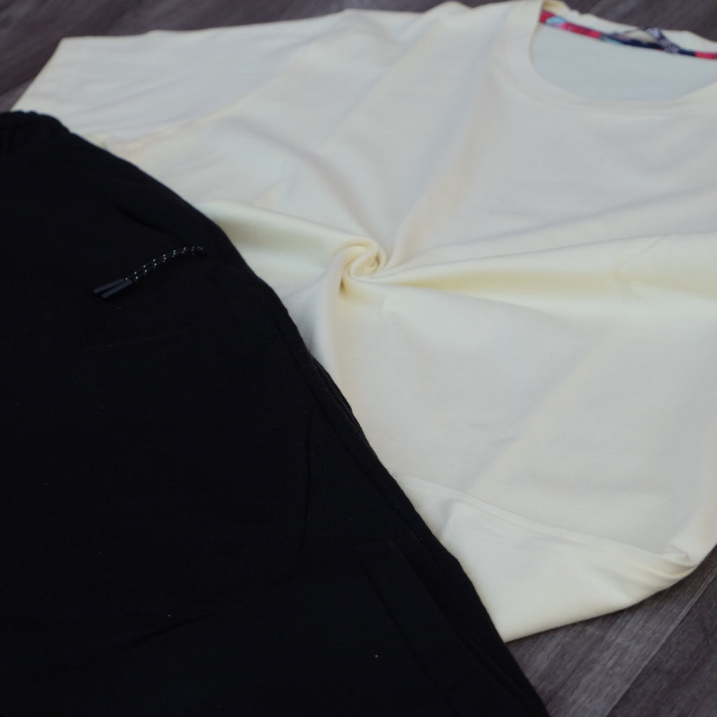 Ensemble Jogging Beska Noir + T-Shirt Jaune Poussin