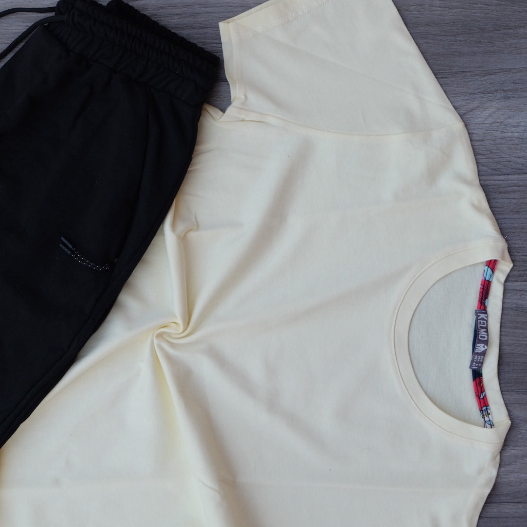 Ensemble Jogging Beska Noir + T-Shirt Jaune Poussin