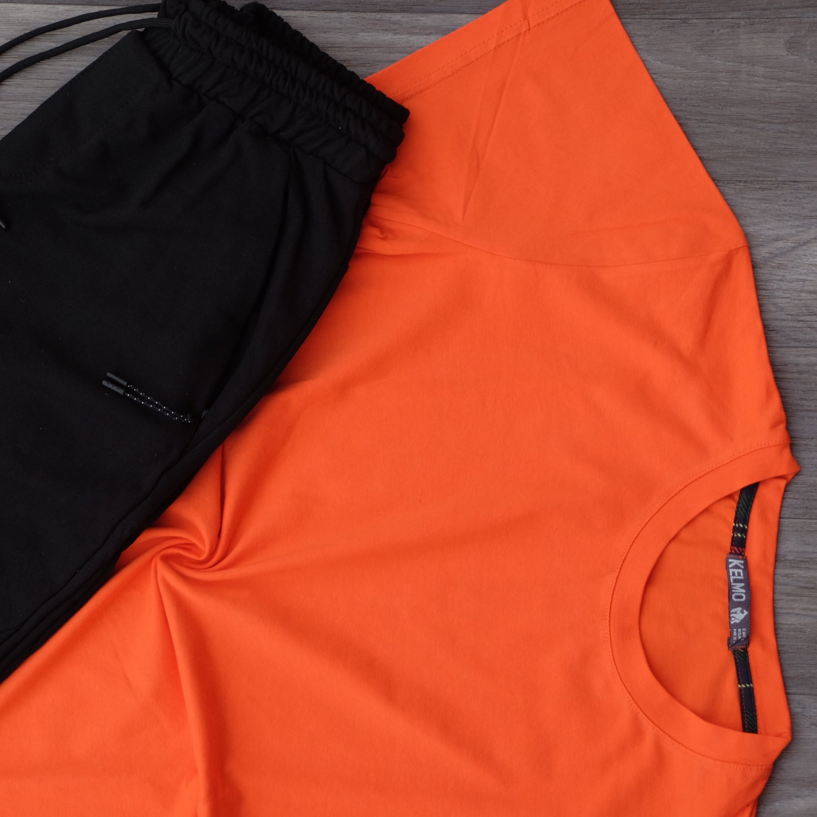 Ensemble Jogging Beska Noir + T-Shirt Orange