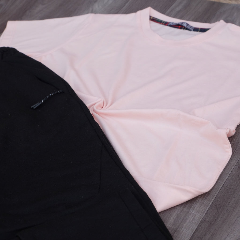 Ensemble Jogging Beska Noir + T-Shirt Saumon Clair