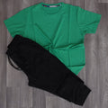 Ensemble Jogging Beska Noir + T-Shirt Vert Raj