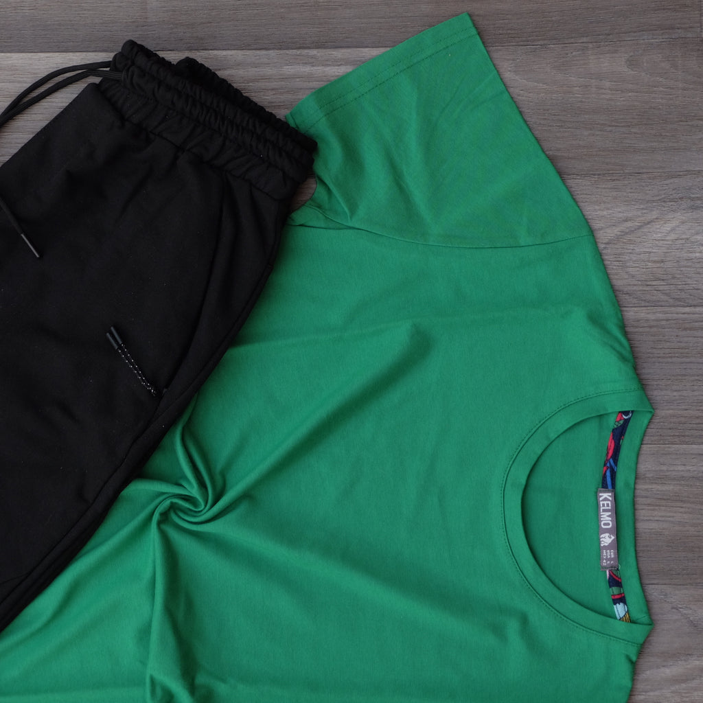 Ensemble Jogging Beska Noir + T-Shirt Vert Raj