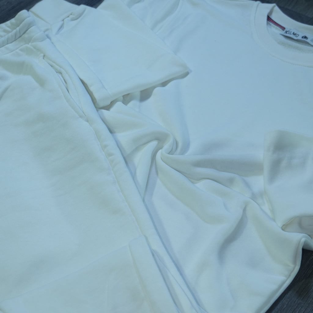 Ensemble Jogging  Blanc + Sweat Blanc