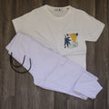 Ensemble Jogging  Cargo Blanc+ T-Shirt Poche Blanc