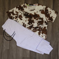 Ensemble Jogging  Cargo Blanc+ T-Shirt Tie Die