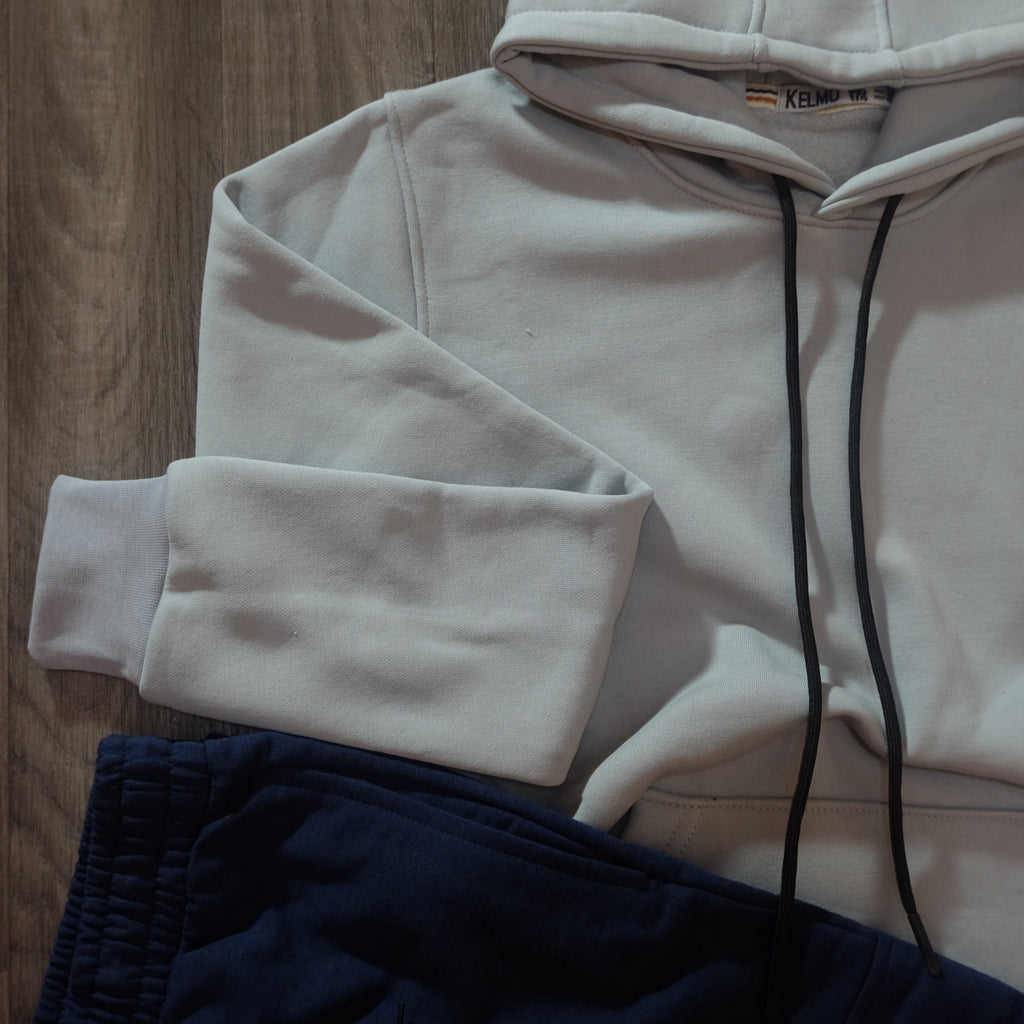 Ensemble Jogging  Cargo Bleu Marine + Capuche Cotton Gris Clair
