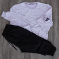 Ensemble Jogging  Cargo Noir + Sweat Mauve