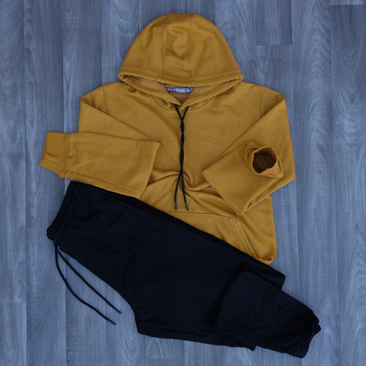 Ensemble Jogging Noir + Capuche Cotton Motard