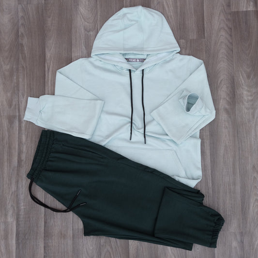 Ensemble Jogging Vert Bouteille + Capuche Cotton Vert nik