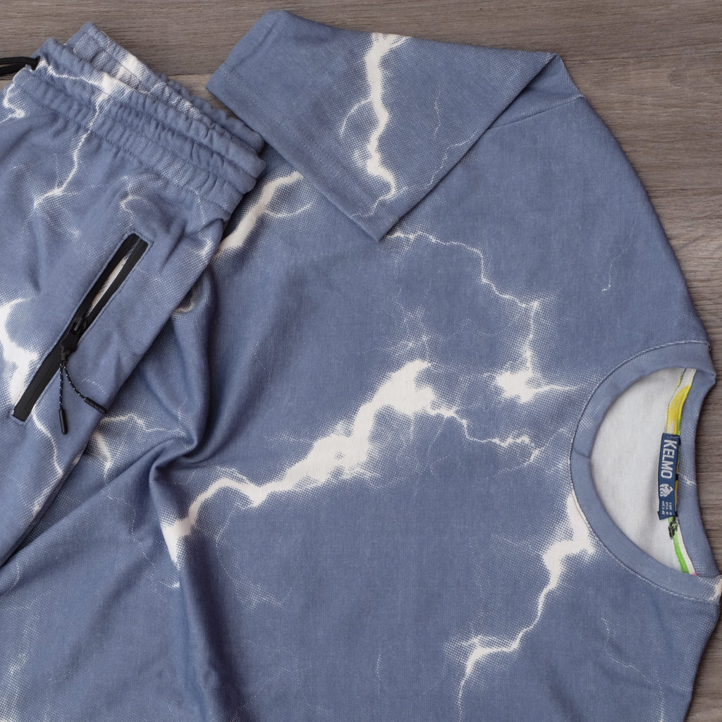 Ensemble Oversize Homme tie dai Bleu Indigo - Short et T-shirt