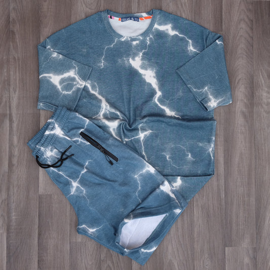 Ensemble Oversize Homme tie dai Vert - Short et T-shirt