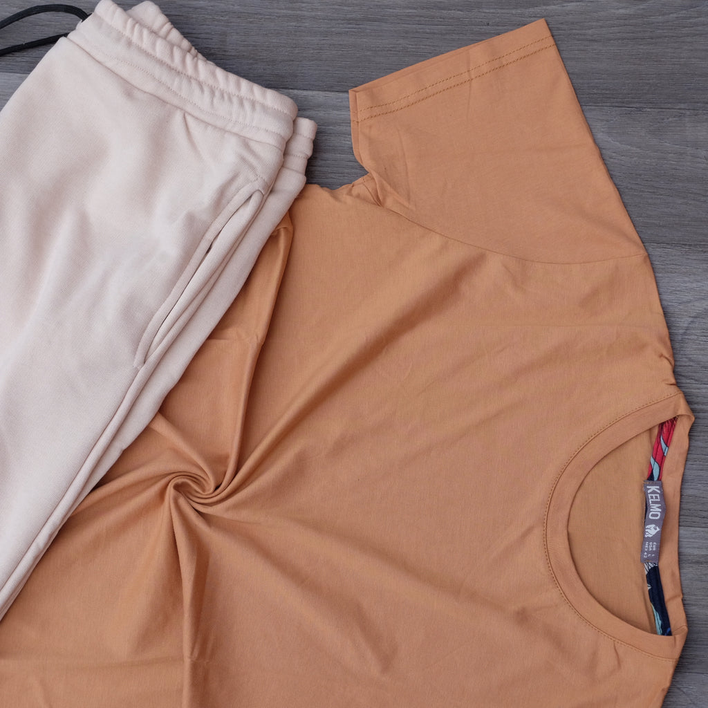 Ensemble T-Shirt Beige Sable+ Jogging Beige Clair