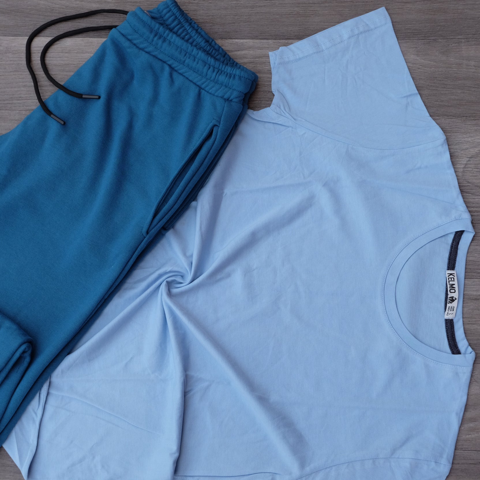 Ensemble T-Shirt Bleu Ciel + Jogging Indigo