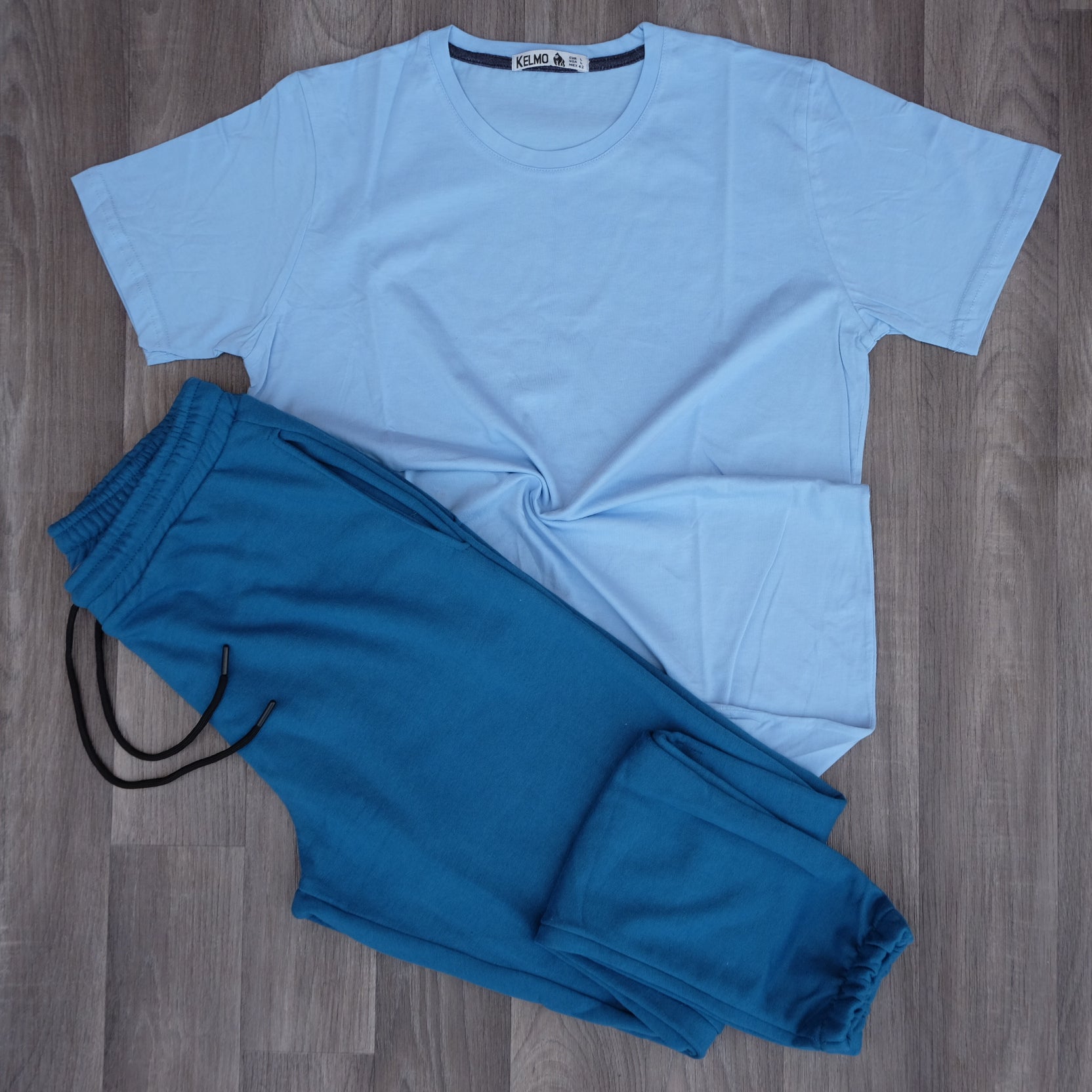 Ensemble T-Shirt Bleu Ciel + Jogging Indigo