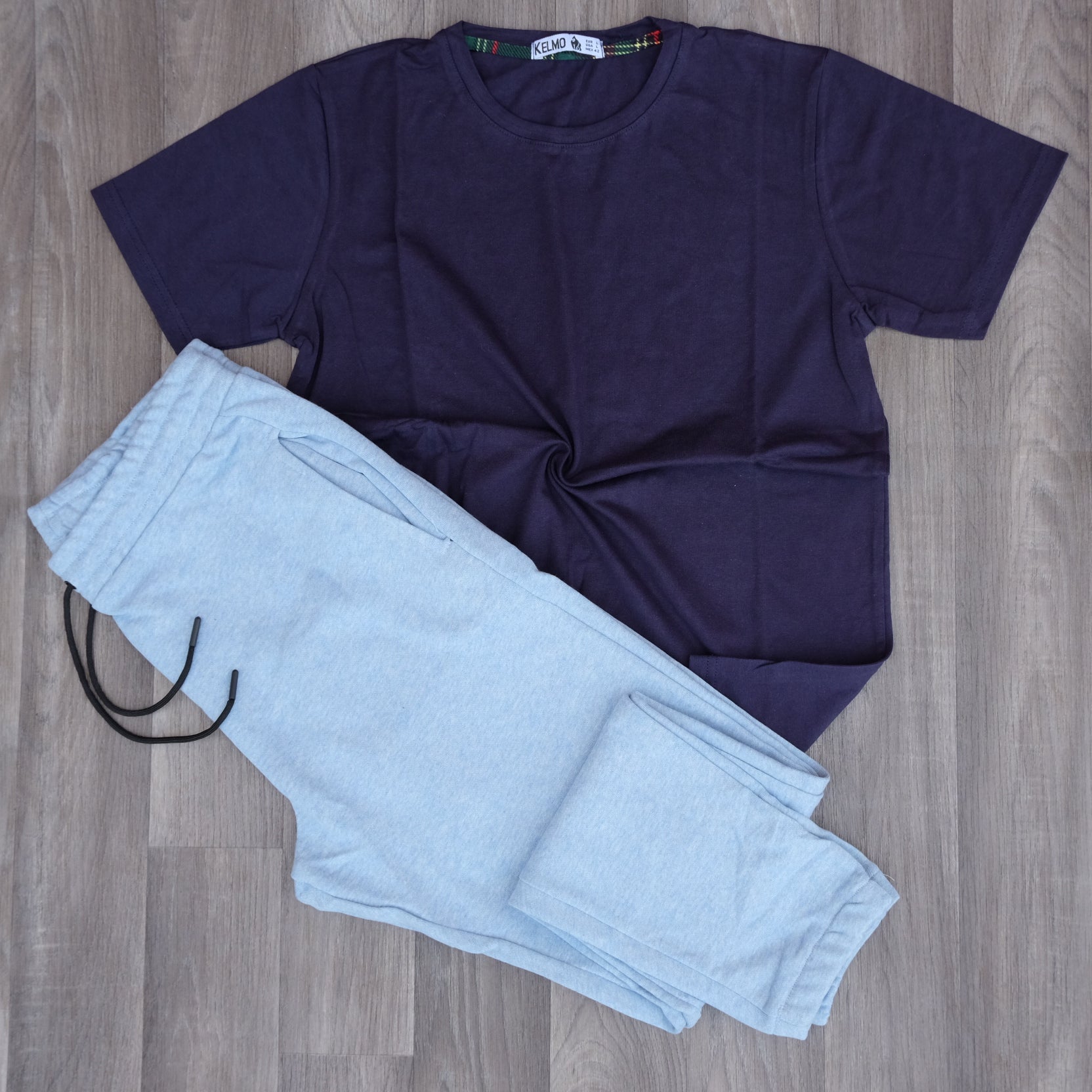 Ensemble T-Shirt Bleu Marine + Jogging Bleu Ciel Chine