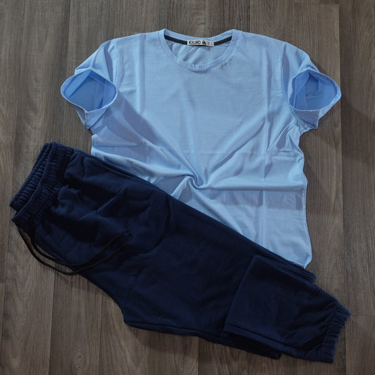 Ensemble T-Shirt Ciel + Jogging Bleu Marine