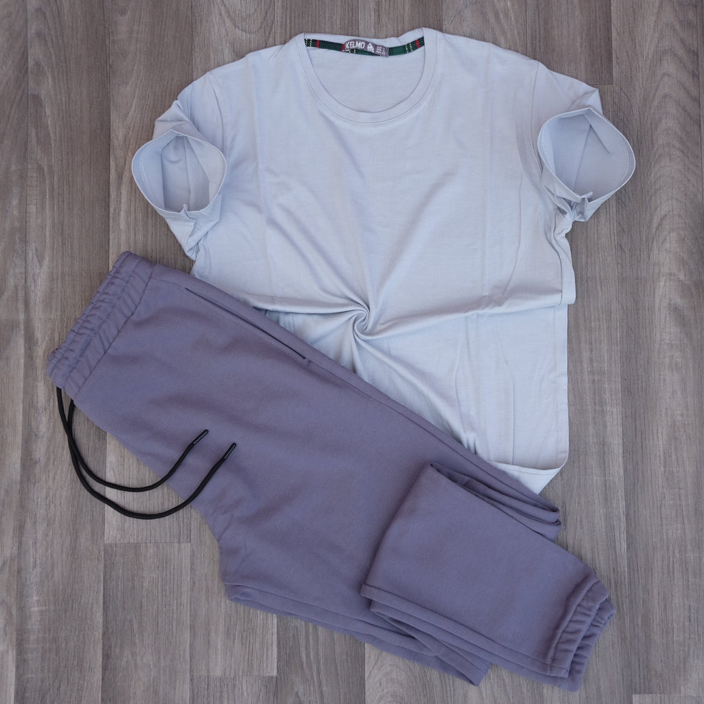 Ensemble T-Shirt Gris Clair+ Jogging Gris Nardo