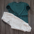 Ensemble T-Shirt Bleu Canard + Jogging Blanc Chine