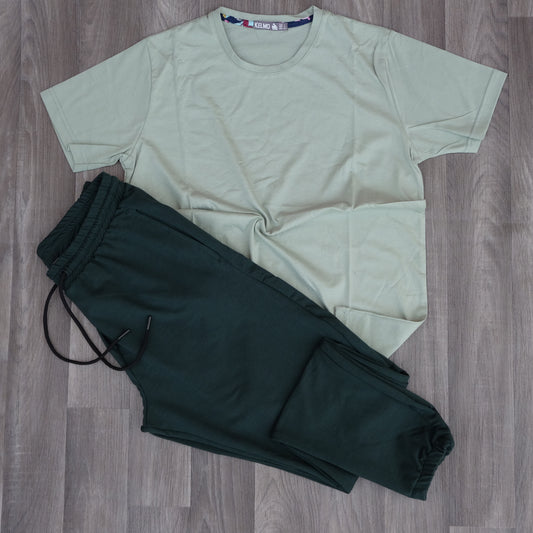 Ensemble T-Shirt Vert Nik+ Jogging Vert Bouteille
