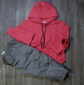 Ensemble Cargo Gris Clair + Capuche Cotton Rose Fushia