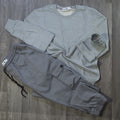 Ensemble Cargo Gris Clair + Sweat Gris Chine Clair
